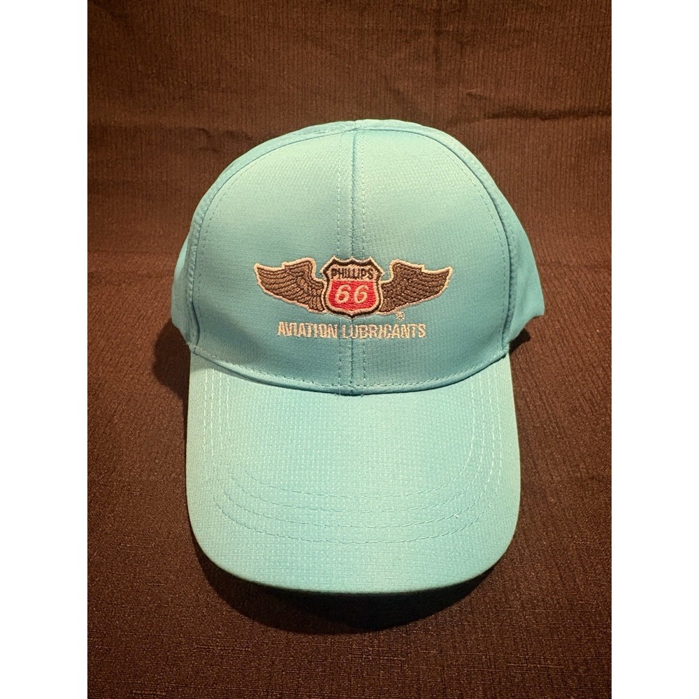 Phillips 66 Aviation Lubricants Oil Embroidered Snap Back Cap Hat All Blue